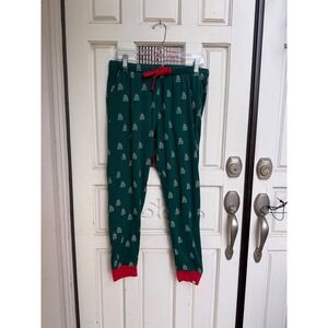 Honest Baby Clothing Green Christmas Tree Pajama Pants Organic Cotton Size Large